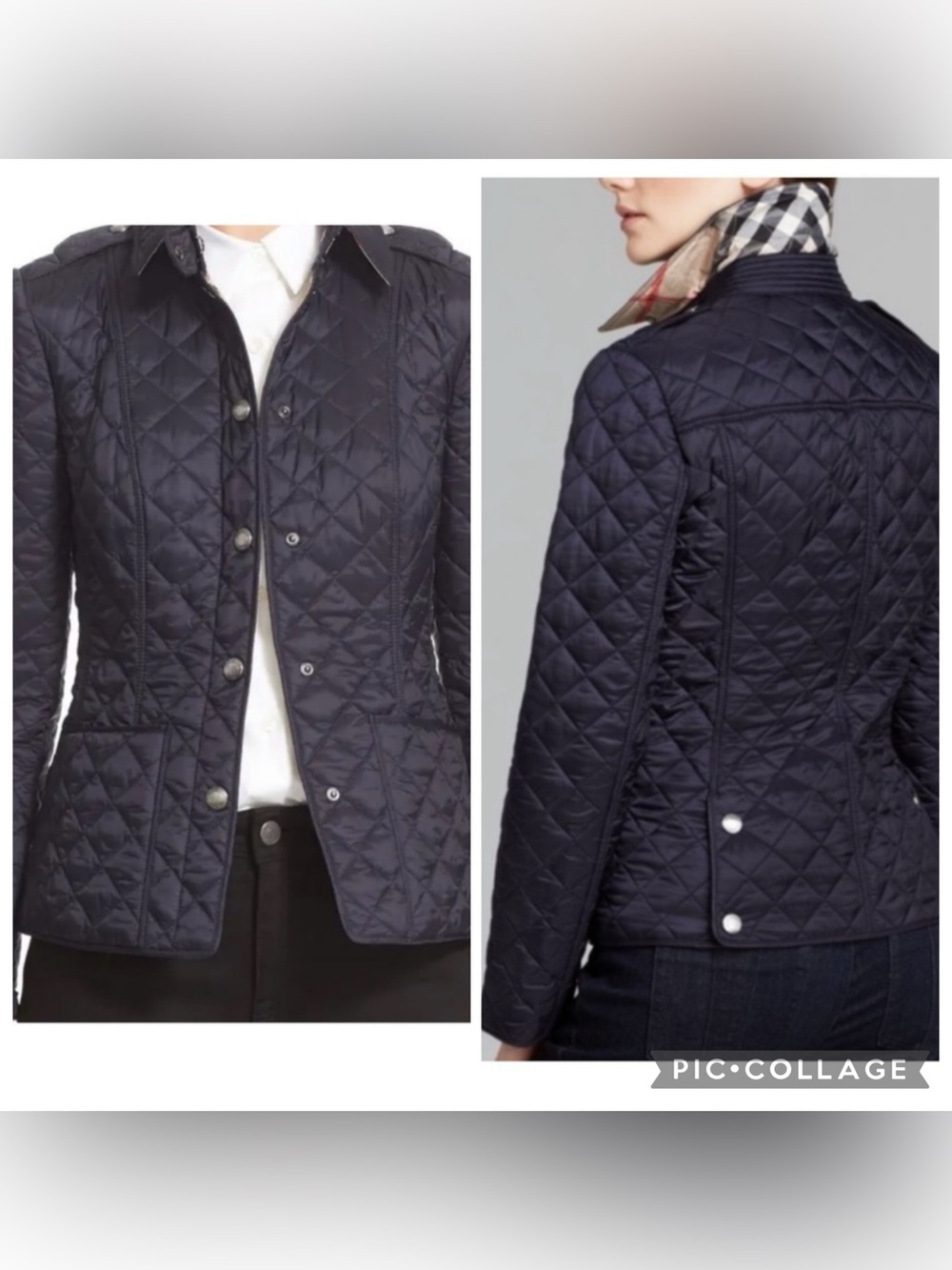 Burberry Kencott Lightweight Quilted Jacket Ink Navy Transitional Size L